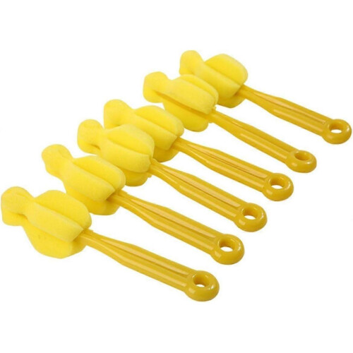 6 Pcs Long Handle Bottle Nipple Cleaner Sponge Brush, Bottle Brush - DD