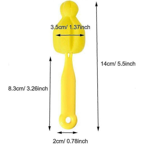 6 Pcs Long Handle Bottle Nipple Cleaner Sponge Brush, Bottle Brush - DD 1
