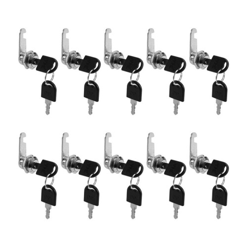30 Set Security Lock Metal Cylinder Cabinet Locker Cam Lock with Keys Security Mailbox Lock Drawer 16mm 2