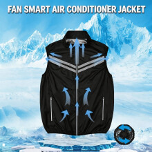 Chaleco con ventilador de refrigeración y tiras reflectantes, ropa de trabajo con aire acondicionado alimentado por USB para la constru JKM
