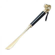 Calzascarpe in ottone con manico lungo, pratico accessorio per scarpe, nero, altezza 58 cm GX GX