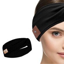 Draadloze Bluetooth-slaapkoptelefoon met hoofdband, sporthoofdband, oogmasker voor de slaap, zwart