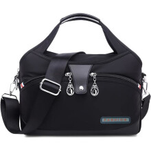 Women's handbag, Oxford shoulder bag, waterproof multi-functional bag with multiple compartments, black