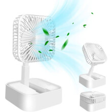 Ventilatore USB, mini ventilatore da tavolo, batteria ricaricabile (1200 mAh), 3 velocità