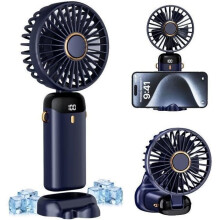5-in-1-Taschenventilator, 2500 mAh, 5 Geschwindigkeitsstufen, 90 faltbar, Blau