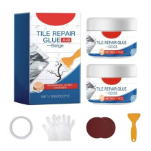 Fliesenreparaturset, wasserfester Fliesenkleber zur Reparatur von Kratzern, Löchern und Rissen, für Waschbecken