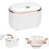 Tabletop Trash Can with Push-Button Lid, Small Bathroom Trash Can, Mini Office Trash Can, White 1