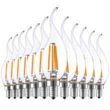 ChangM 4W E14 LED-filamentlamp, kaarsvlam, 2700K warm wit, equivalent aan 40W gloeilamp/halogeenlamp (verpakking van 12) LBQ42