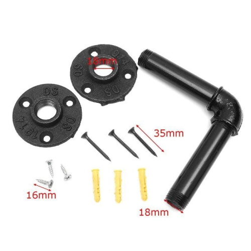 TEMPSA wall bracket for shelf - Black iron - Diameter 65mm - Length 120mm 2