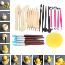24pcs Clay Pottery Modeling Set with Stylus, Dotting & Brush Tools