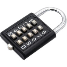 10-digit Button Combination Padlock 5 Locking Mechanism Bit Key Lock Blind Old - RiRi