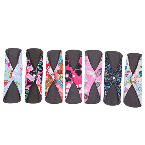 7pcs Bamboo Cloth Menstrual Pads Washable, Soft, Recyclable 2