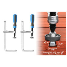 Dovetail Clamp with Soft-Grip Handle + Dovetail Router Bit ,for Track Saw Guide Rail DIY Desktop