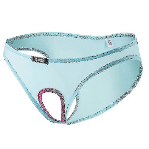 (2XL,Light Blue)Crotchless Briefs Mens Underwear Panties Underpants