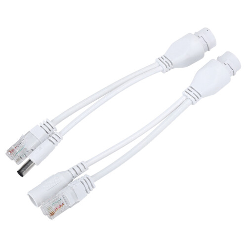 Waterproof POE Adapter Cable Injector Splitter DC12V NonStandard White