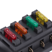 Waterproof 4 Way Blade Fuse Holder Box for Car Marine Boat 12V-24V Durable ABS