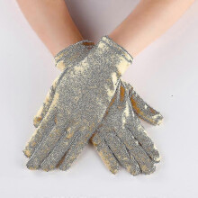 (gold) Womens Elegant Opera Short Satin Gloves Classic Banquet Party Wedding Gloves