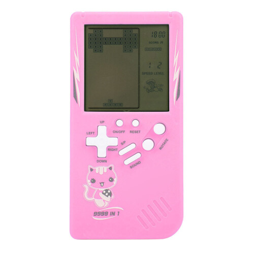 Large Screen Pink Portable Game Console for Kids, 14x7cm 1
