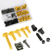 Motorcycle Windscreen Fairing Screws 198Pcs M5 M6 Bolts Gold Coated Fasteners