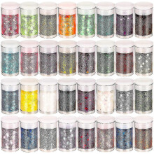 Sparkly Fine Glitter for Crafting, 32 Colors Of Nail Glitter Face Glitter Powder Rainbow Body Glitter Tattoo Glitter - Pjun