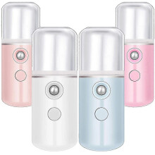 4 Pieces Nano Sprayer Nano F Portable Mini F Mist Handy Sprayer Atomizing Eyelash Extension Cool for Usb Rechargeable (white, Light Pink, Blue,,1640