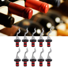 10PCS Red & Black Manual Corkscrew Bottle Stopper Vacuum Plug, 9.5x3.2cm