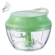 Portable Manual Garlic Chopper Onion Grinder, High Speed Cutter Mini Cordless Food Processor Meat Grinder - PR