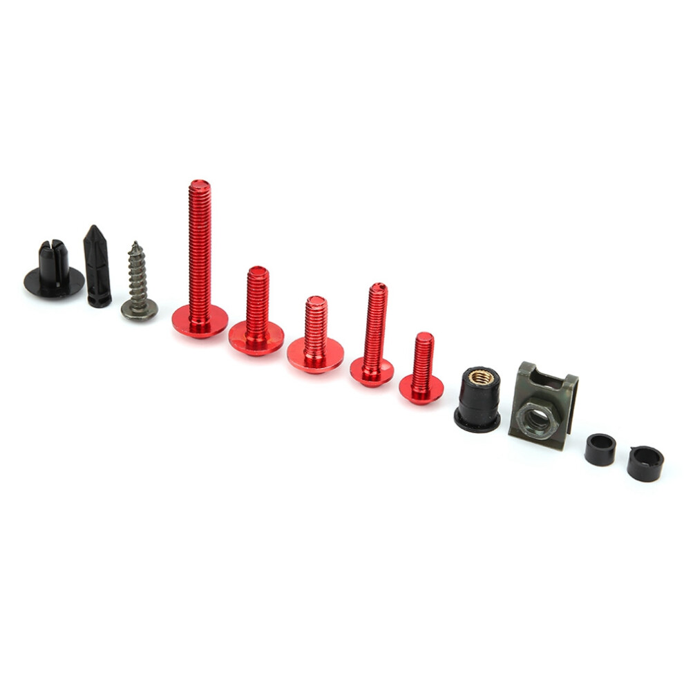 198Pcs Motorcycle Fairing Screws Kit M5 M6 Bolts For Windscreen Red 8441392343047
