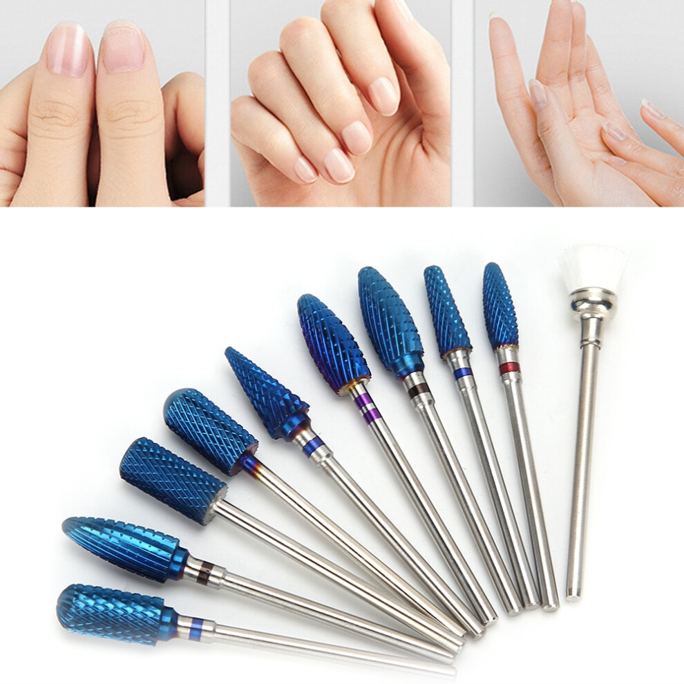 10Pcs Tungsten Steel Nail Drill Bits Set for Manicure & Removal