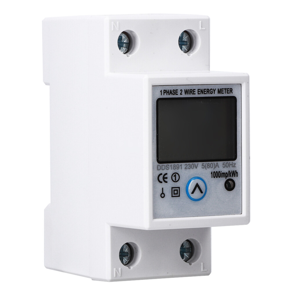 Dds1891 2P Single Phase Electric Meter 230V 5(80)A Large Screen 4651392345093