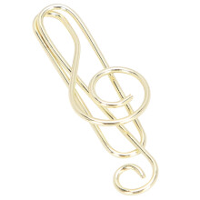 Music Note Metal Paper Clips 20pcs Binder Clips Gold Office Supplies Stationery