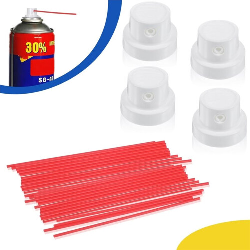 Straws and Nozzle Extensions - Red Plastic Paint Nozzles for Cans, Replacement Extension Straw 1