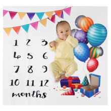Gift Box Balloon Baby Photography Cloth Polyester Cotton 100x100cm