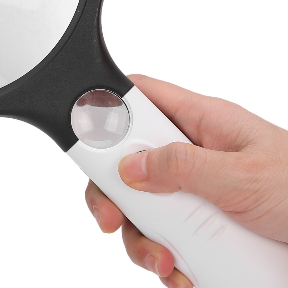 Portable Reading Handheld Magnifying Glass 4LED 4X 30X Lens Battery Powered