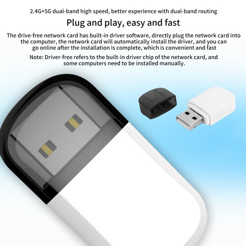 600Mbps Dual Band USB WiFi Adapter with Bluetooth 4.2 for Windows/Linux 2