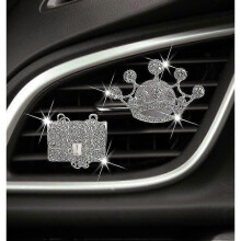 (C) 2pcs Car Air Vent Clip, Bling Crystal High Heel Shoe And Magic Bag Crystal Clips, Car Air Conditioning Decorative Car Interior - Ri