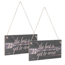 2Pcs English Letter MDF Hanging Boards for Home & Coffee Shop Decor