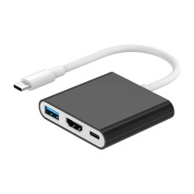 USB C To HDTV 3 in 1 Cable Converters USB3.0 Type C Adapter Cable Docking Station for Switch Console Accessories Black and white