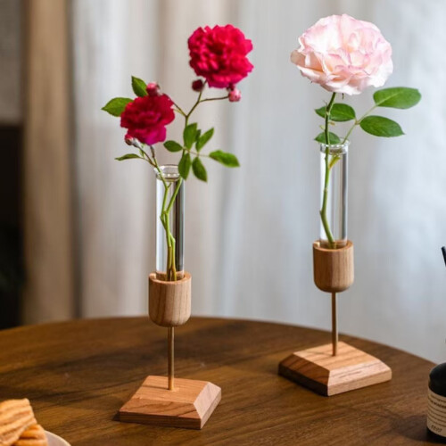Minimalists Home Decors Hydroponic Planter With Wood Base And 1