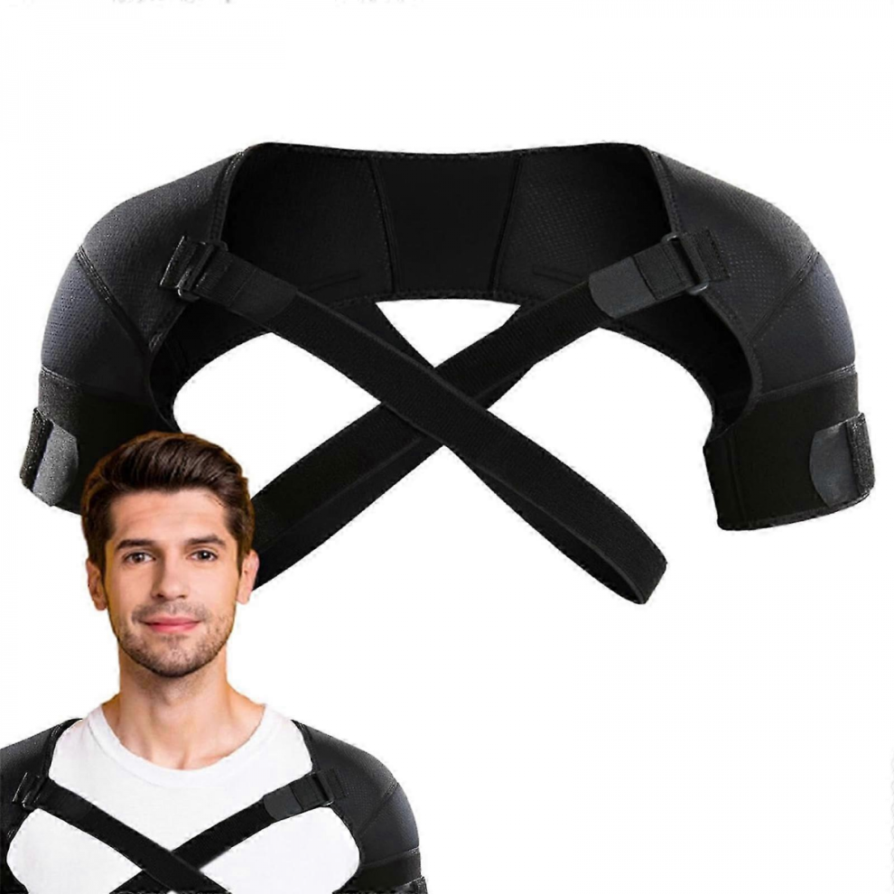 Shoulder Pain Relief Double Shoulder Support, Double Shoulder Brace, Adjustable Shoulder Brace for Rotator Cuff, AC Joint Pain Relief -