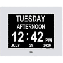 Orologio digitale con calendario, display extra large, indicazione di giorno, data, ora e giorno della settimana. Orologio per anziani