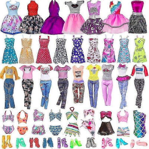 Σετ HK&Hanker με 32 ρούχα και αξεσουάρ για κούκλες Barbie: μίνι φόρεμα, τοπ, παντελόνι κ