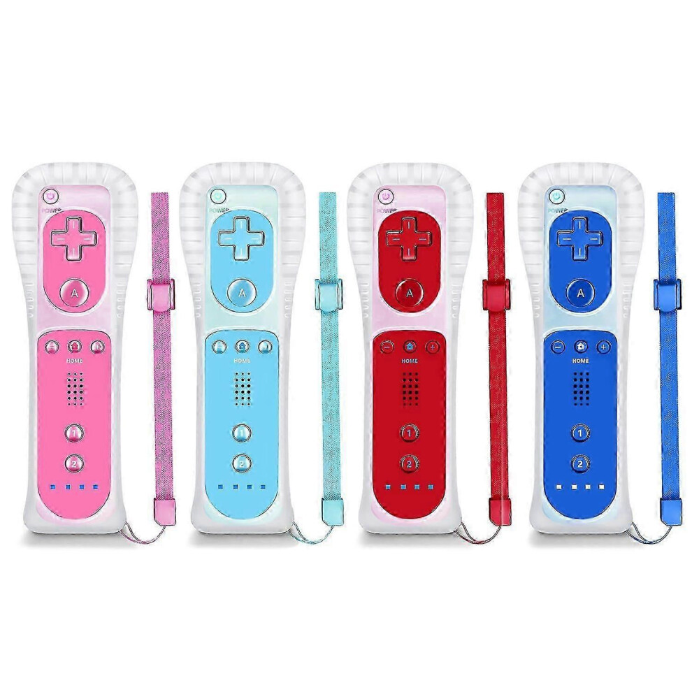 Hk&Hanker Wii Controller 4-Piece Set, Wii Remote Replacement, Compatible With Nintendo Wii/Wii U With Silicone Case And Wrist Strap. (Black) Black 9408048587360