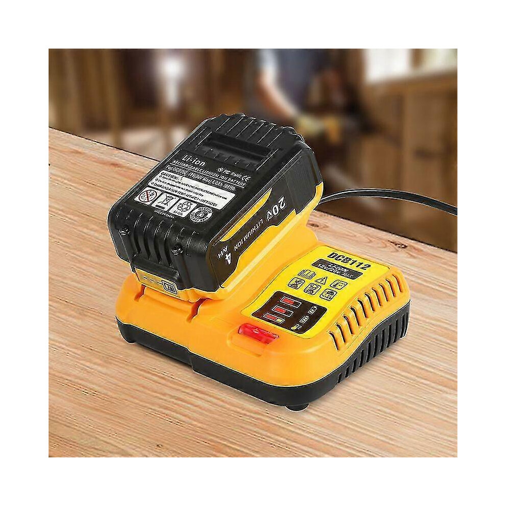 Hk&Hanker Compatible With Dewalt 10.8V/18V/20V Power Tool Lithium Battery Charger Dcb112 Fast Charger 9408048591541