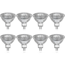 Lot de 8 ampoules halogènes GU5.3 MR16 35 W 12 V dimmables - Blanc chaud 2800 K, 400 lumens, diffuseur en verre - xdd