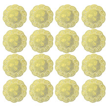HK&Hanker 100 Pcs Gold Lace Trim Modern Paper Doilies Plate Doilies Lace Coaster Small Paper Doilies-Good