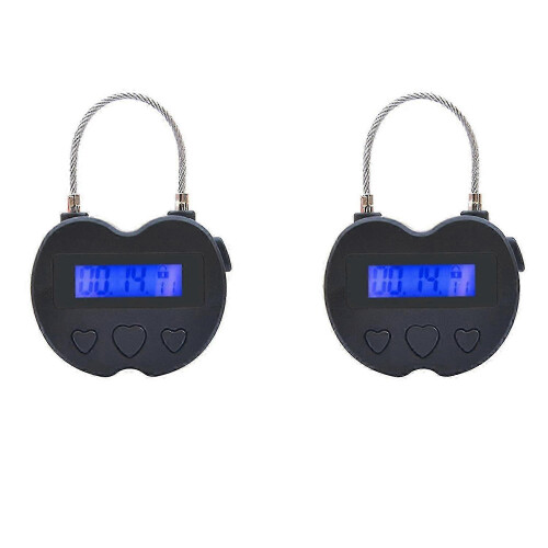 2X Smart Time Lock Lcd Time Lock Usb Rechargeable Temporary Timer Padlock Travel Electronics-Good