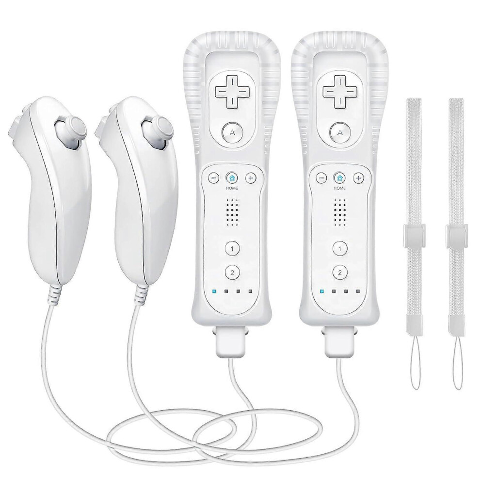 Hk&Hanker 2Pcs Motion Plus Remote Controller Compatible With Nintendo Wii And Wii U Console, Wireless Gaming Controller White 9408048590728