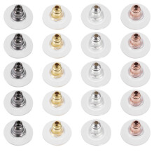 Hypoallergene Ohrstecker, 400 Stück, Schmuckzubehör für DIY-Ohrringe, Roségold, Silber, Dunkelgrau, für Anfänger und Profis