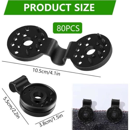Fastening clips – Not specified – 80 pieces – PE plastic – Weatherproof – Adjustable 1